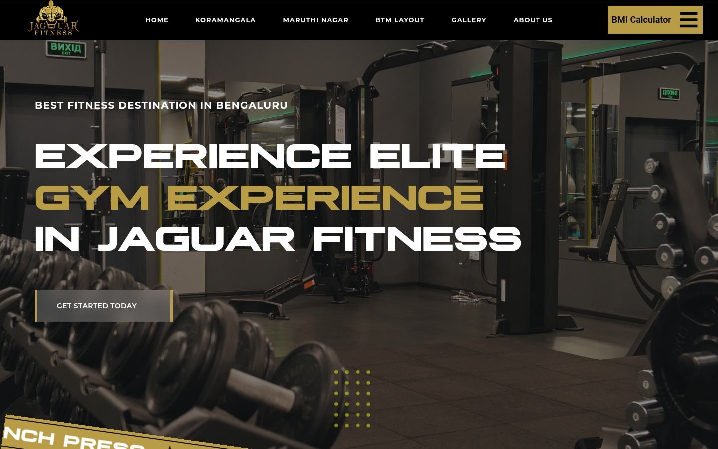 Homepage of Jaguar Fitness